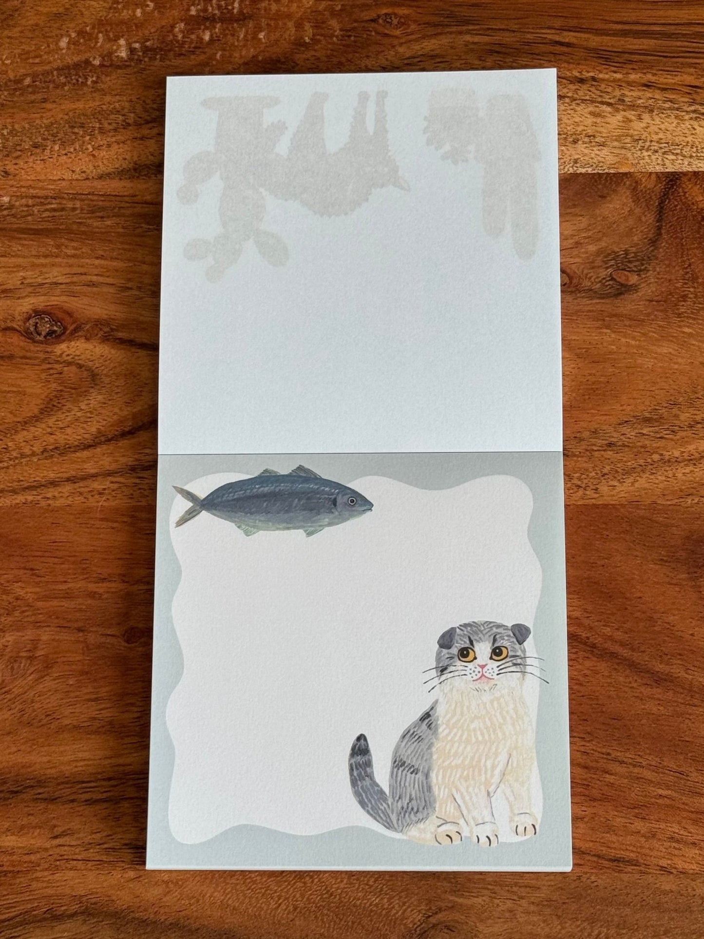 Japanese Memo Pad, Cat & Memo Pad, Green - Scents of Japan
