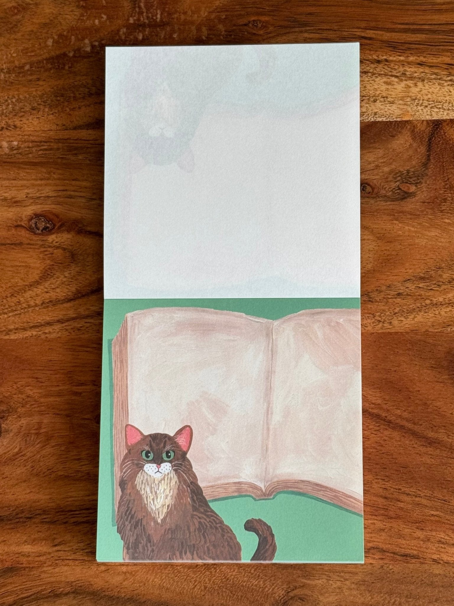 Japanese Memo Pad, Cat & Memo Pad, Green - Scents of Japan