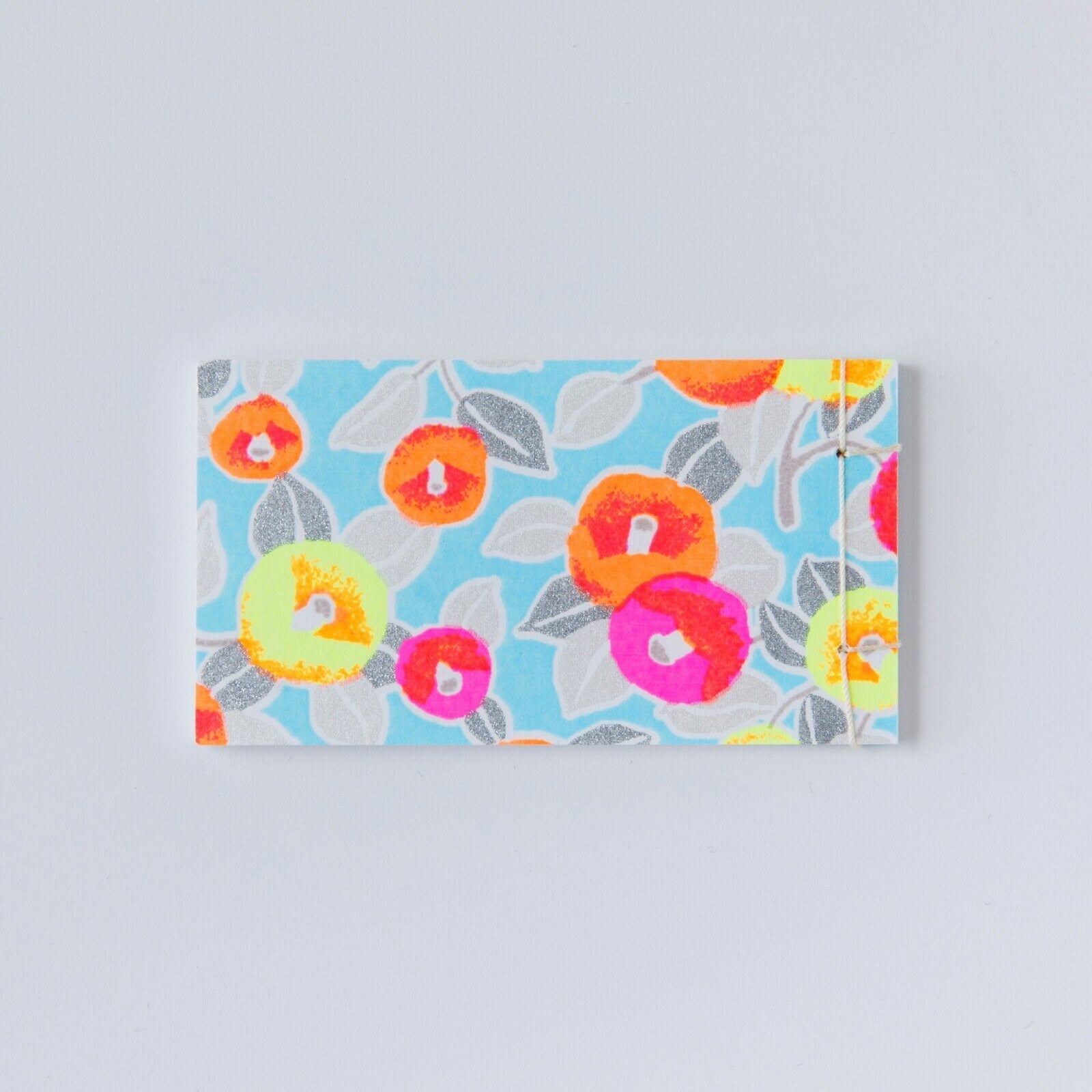 Japanese Memo Pad, Small, Hand - Binded, Neon Flowers - Scents of Japan