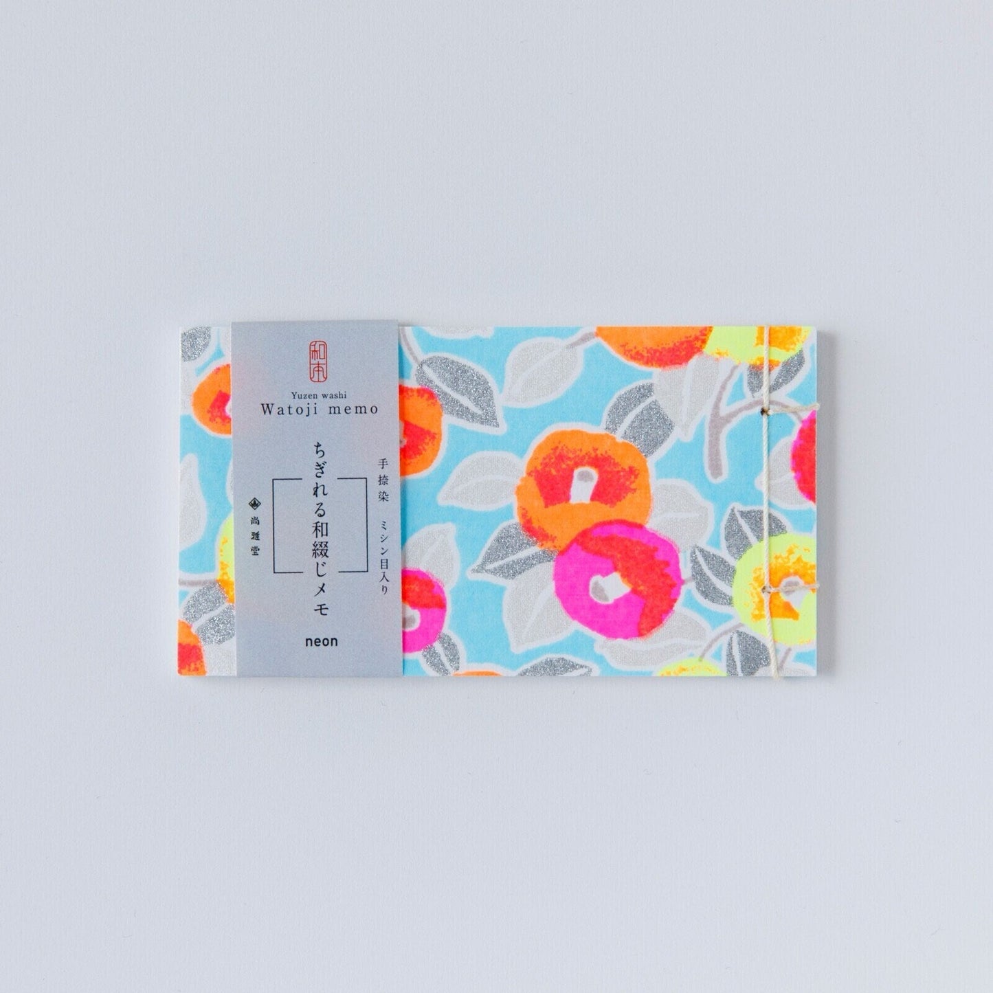 Japanese Memo Pad, Small, Hand - Binded, Neon Flowers - Scents of Japan