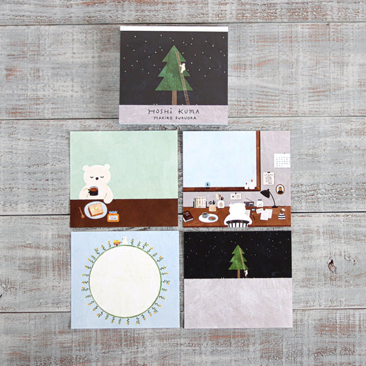 Japanese Memo Pad, Tree with Bear & Ladder - Scents of Japan