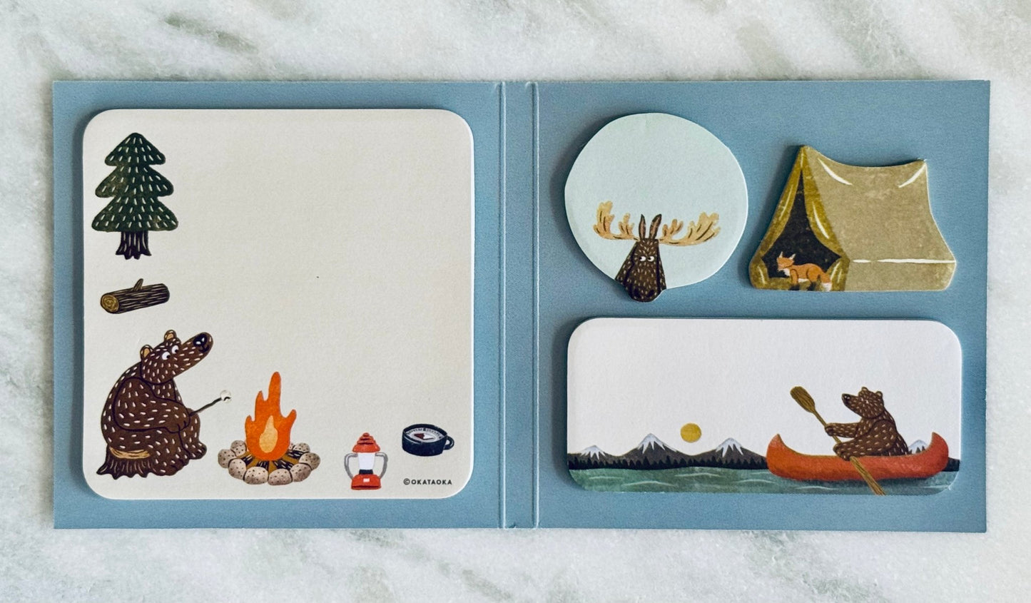 Japanese Mini Memo Sticky Notes, Camping Animals - Scents of Japan