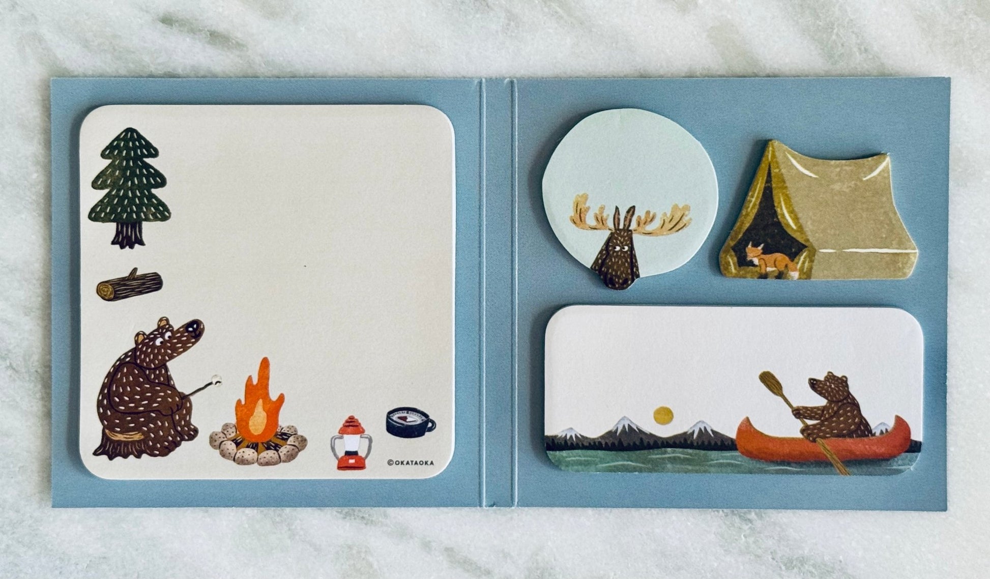 Japanese Mini Memo Sticky Notes, Camping Animals - Scents of Japan