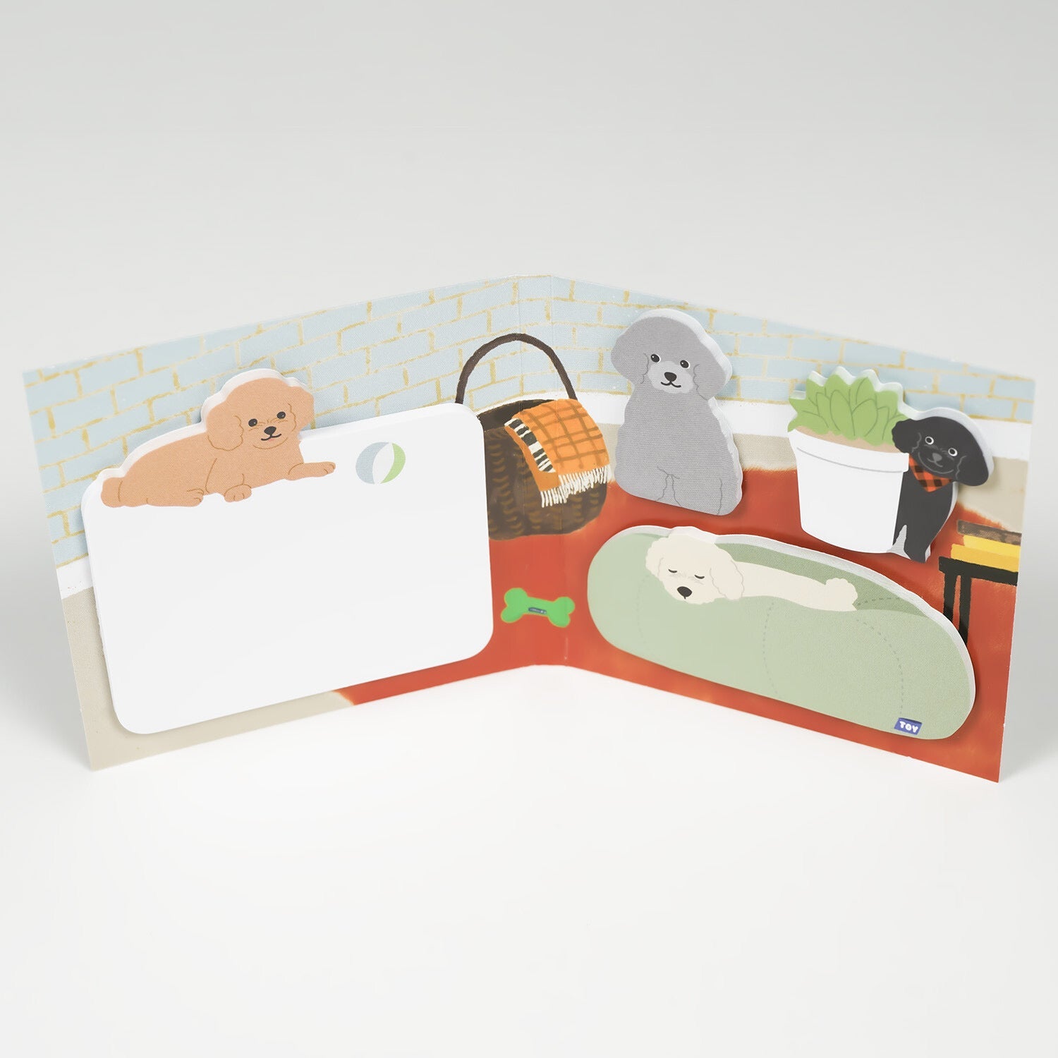 Japanese Mini Memo Sticky Notes, Poodles - Scents of Japan