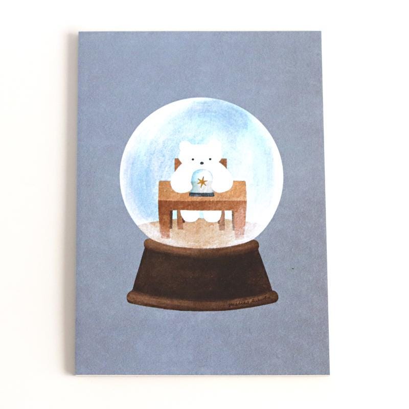 Japanese Notebook, A5, Bear In A Globe - Scents of Japan