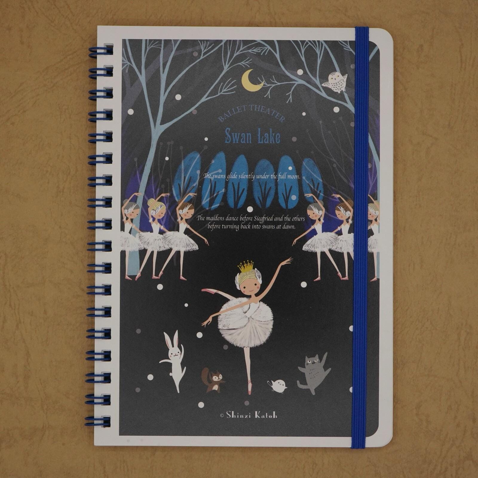Japanese Notebook, Spiral Bound, Ballet, Swan Lake - Scents of Japan
