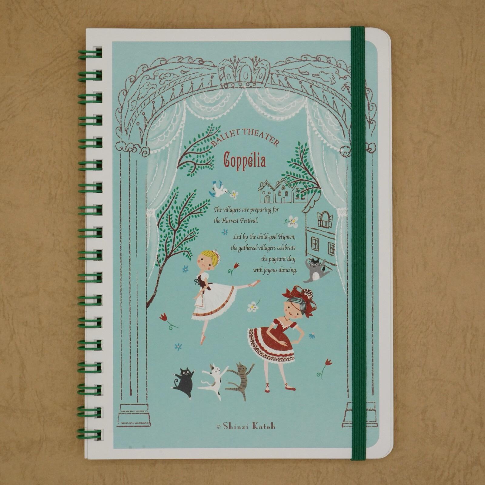 Japanese Notebook, Spiral Bound, Ballet Theatre, Copperia - Scents of Japan