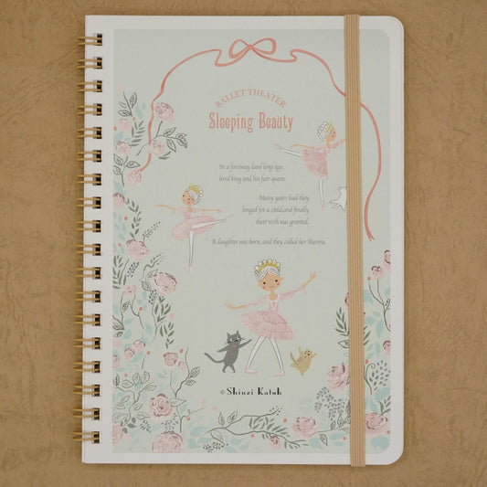 Japanese Notebook, Spiral Bound, Sleeping Beauty - Scents of Japan