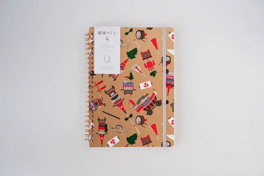 Japanese Notebook, Yuzen, Ring - Bound, Gion Festival, Gold - Scents of Japan