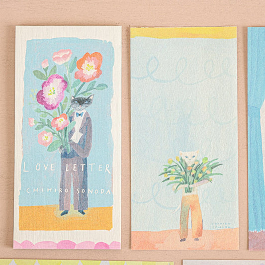Japanese Notepad, Long, Cat Love Song - Scents of Japan