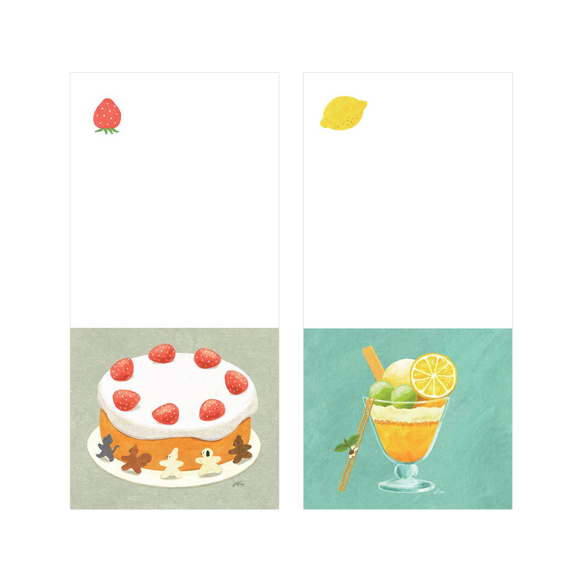 Japanese Notepad, Long, Sweets (Cakes) - Scents of Japan