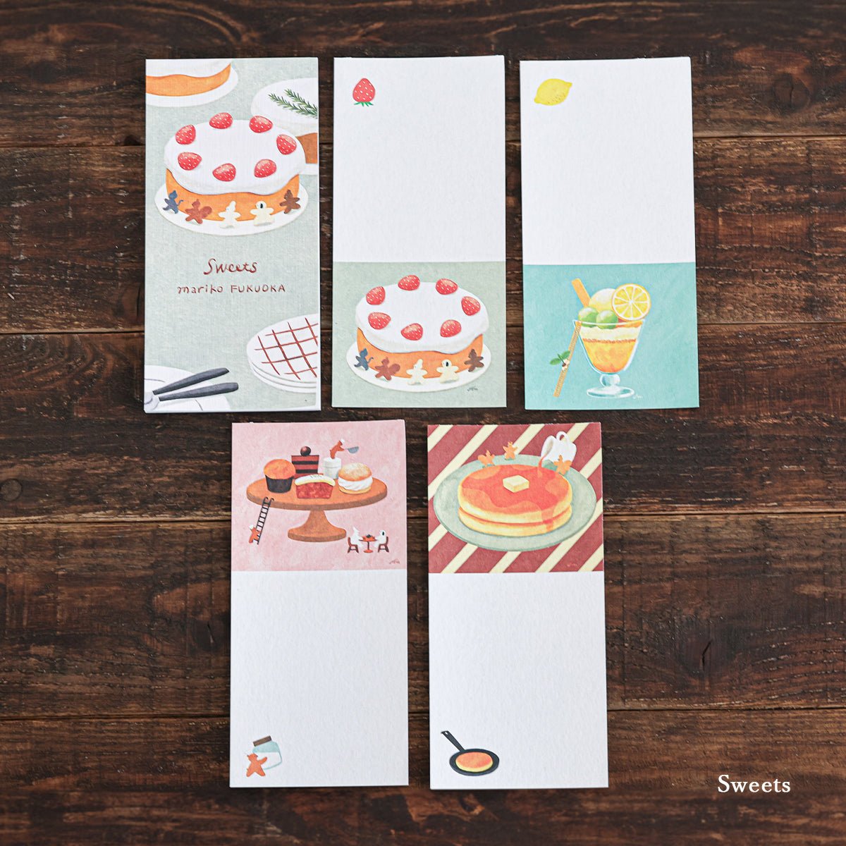 Japanese Notepad, Long, Sweets (Cakes) - Scents of Japan