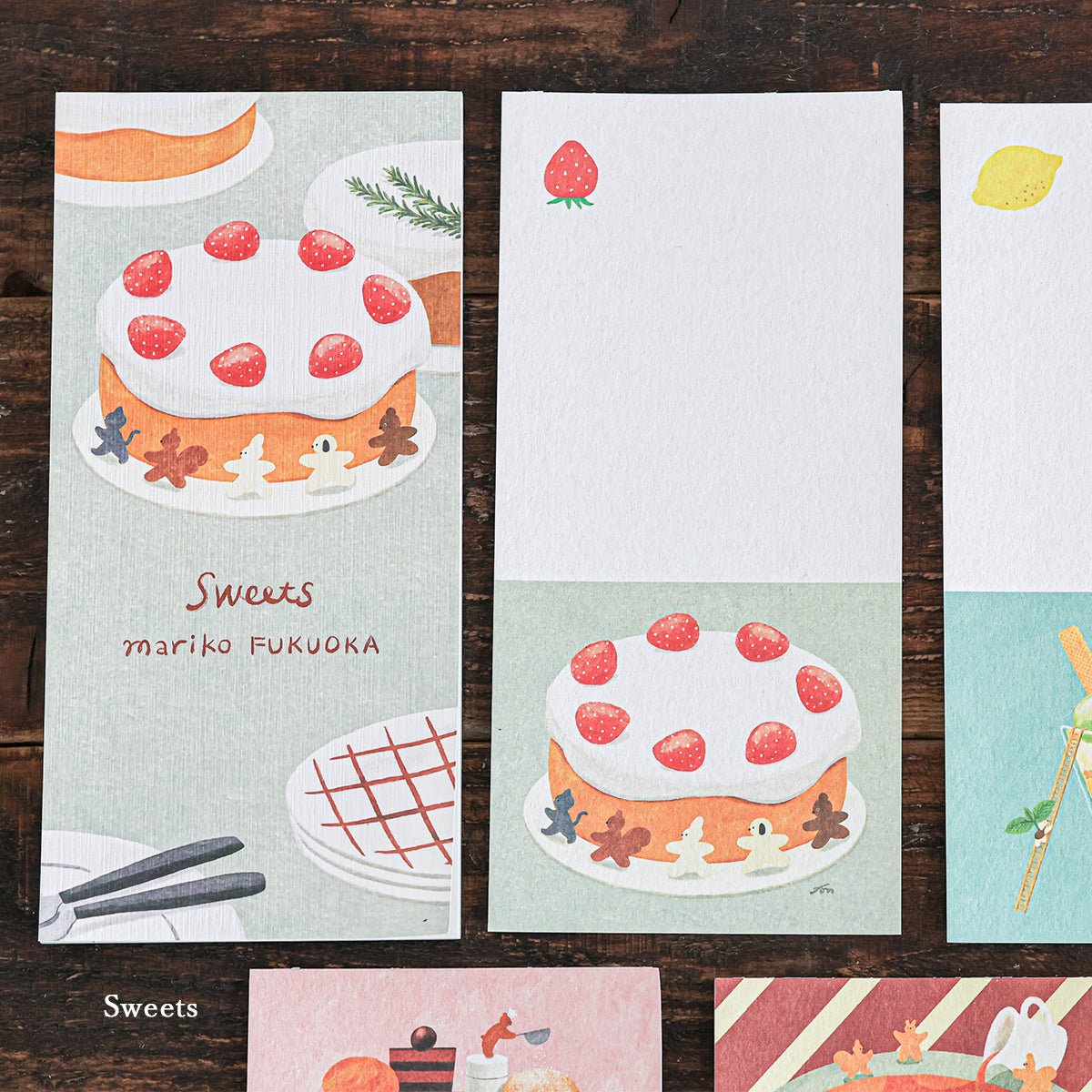 Japanese Notepad, Long, Sweets (Cakes) - Scents of Japan