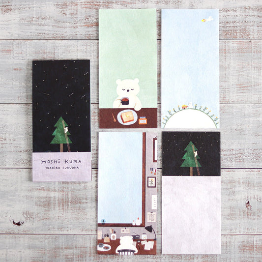 Japanese Notepad, Long, Tree With Bear On Ladder - Scents of Japan