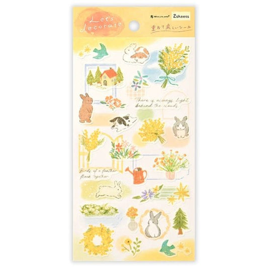 Japanese Rabbits, Flowers & Garden Stickers - Scents of Japan
