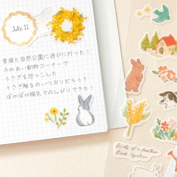 Japanese Rabbits, Flowers & Garden Stickers - Scents of Japan