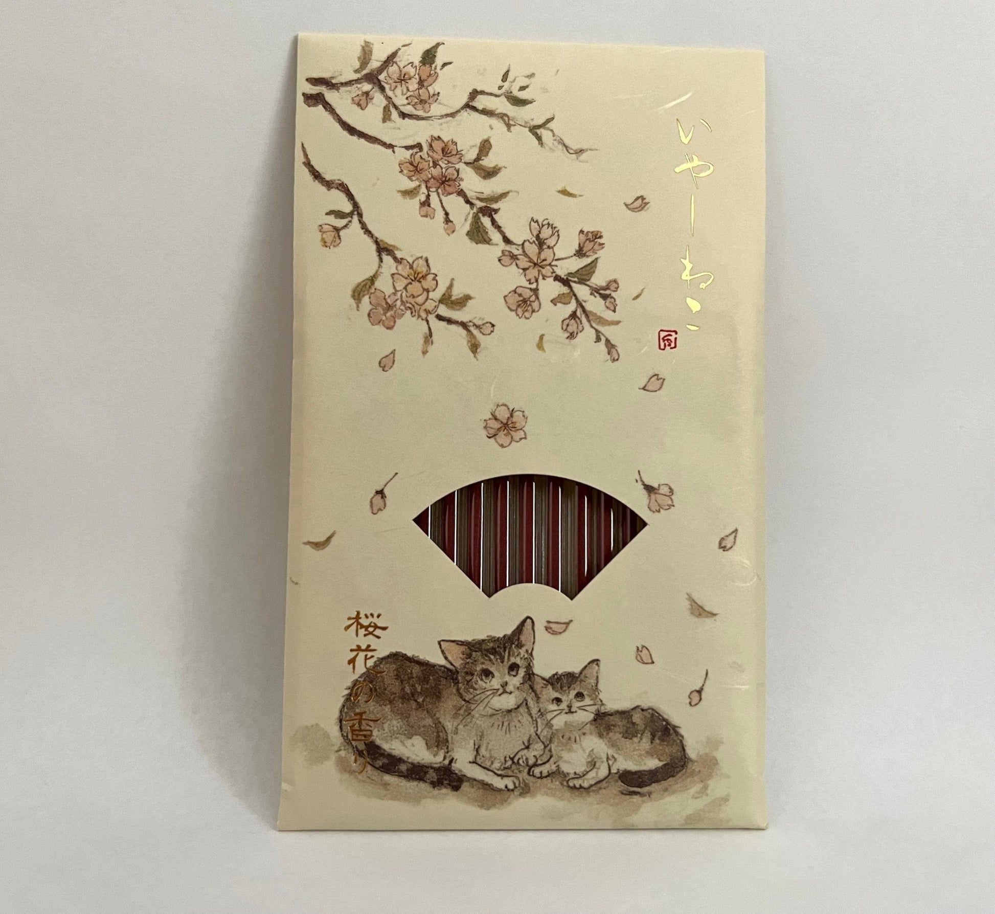 Japanese Short Incense Sticks, Cat & Cherry Blossom - Scents of Japan