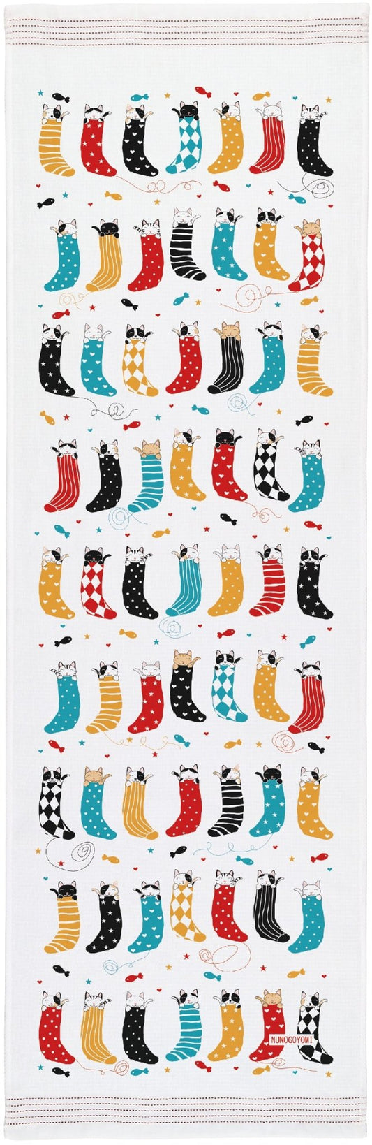 Japanese Tea Towel, Cats in Socks - Scents of Japan