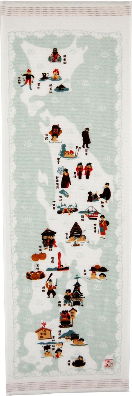 Japanese Tea Towel, Hot Springs - Scents of Japan