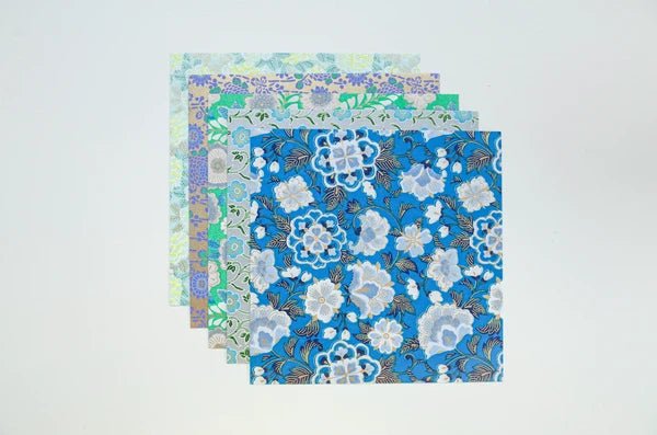 Japanese Yuzen Washi Paper – Garden Blue - Scents of Japan