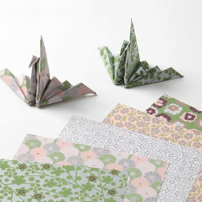 Japanese Yuzen Washi Paper – Green Floral - Scents of Japan