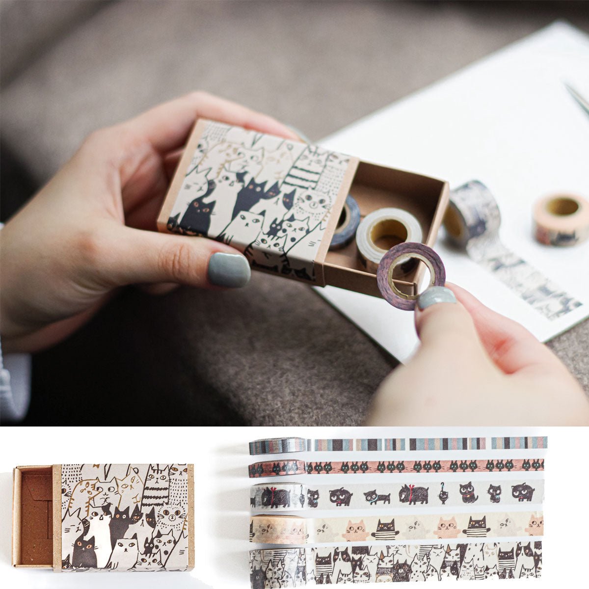 Masking Tape, Mini, Cats - Scents of Japan