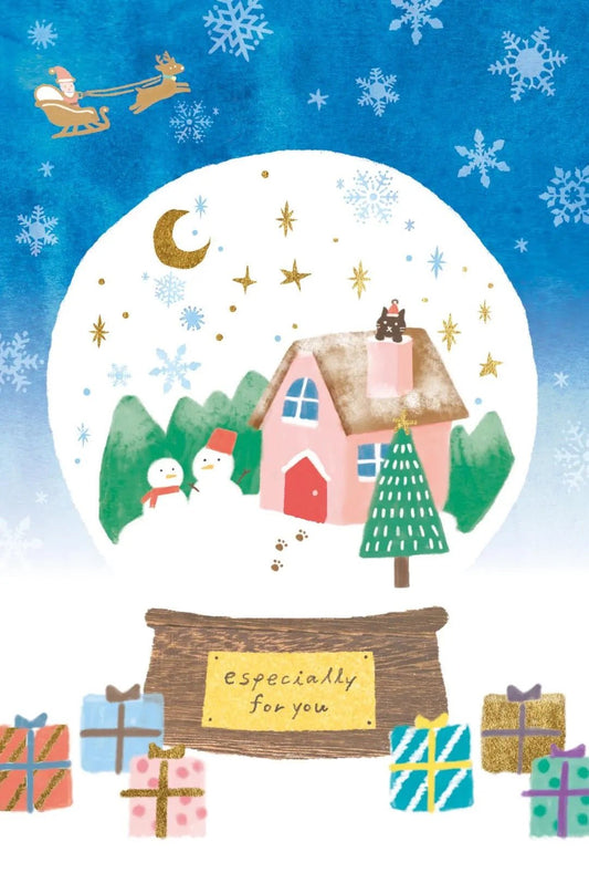 Notecard, Christmas, In A Globe - Scents of Japan