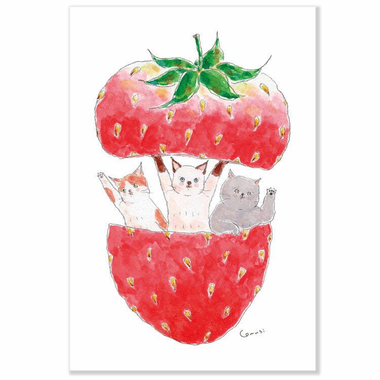 Notecard, Strawberry Cats - Scents of Japan