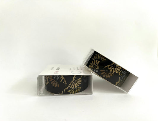 Washi Tape, Black with Gold Fans - Scents of Japan