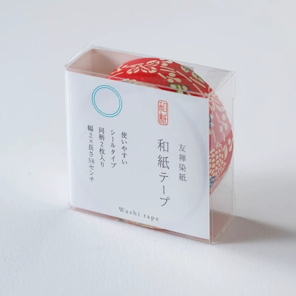 Washi Tape, Red with White Flowers - Scents of Japan